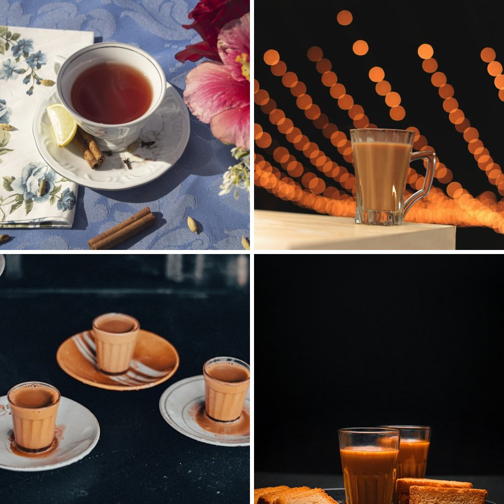 Collage of Indian masala chai and coffee